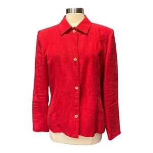 Harve Benard | Vibrant Red 100% Linen Suit Jacket Size 14